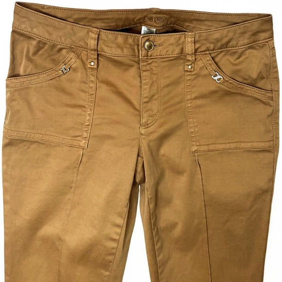 Caché Vintage Y2K Khaki Center Seam Flare Leg Pants Size 4 - Picture 4 of 13